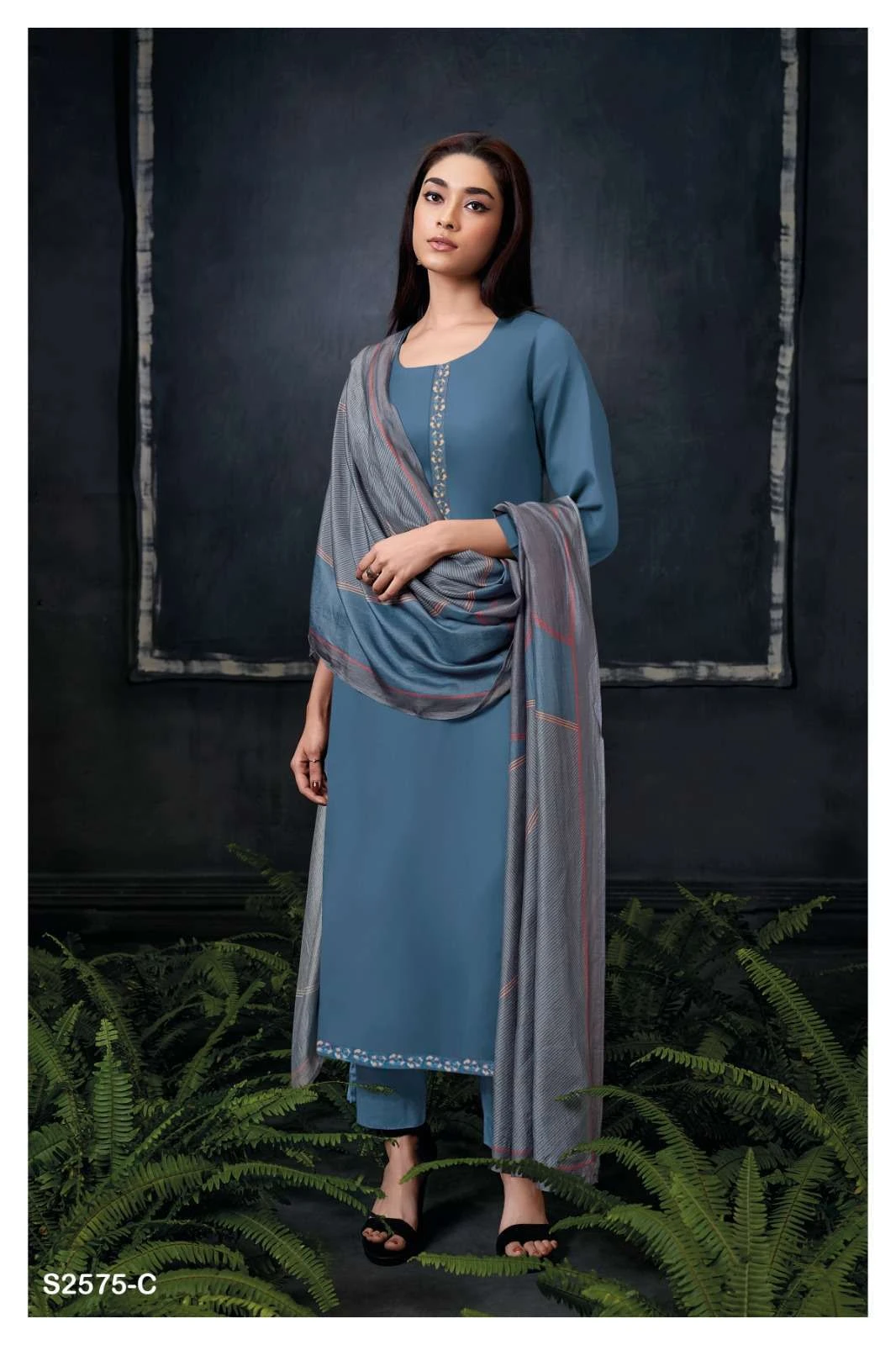 Ganga Bharvi 2575 Premium Cotton Silk Wholesale Fancy Salwar Suit Catalog — Wholesale Salwar Suits, Ganga wholesale from Surat — view 3